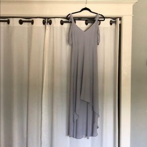 light grey blue express bridesmaid dress